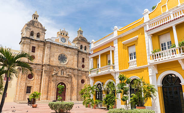 Beautiful church of San Pedro in Cartagena, Colombia - travel destinations concepts